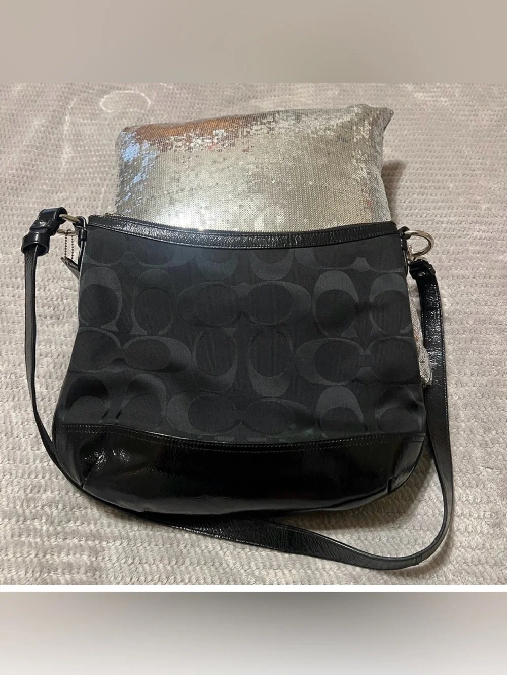 Coach Black Park Signature Canvas shoulder/  crossbody bag